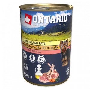 Ontario Dog Lamb Pate konservi suņiem Jērs, smiltsērkšķis 400g